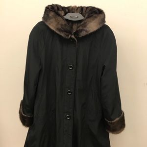 Platinum Utex reversible Faux Fur hooded coat.